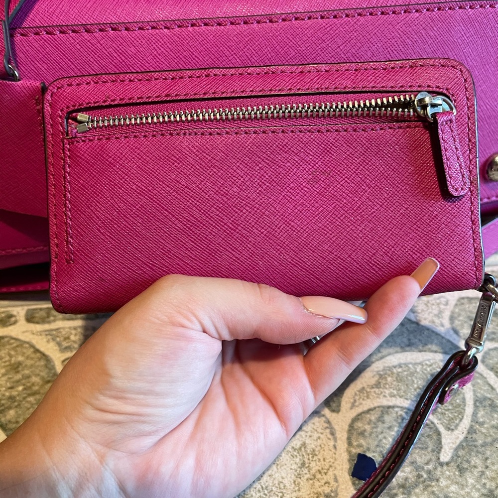 Michael Kors Raspberry Hamilton & Wristlet - image 5